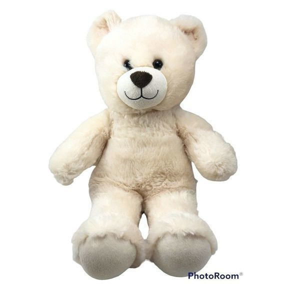 Build A Bear Plush Teddy Bear 16" Ivory Music Paw Clean Stuffed Animal Toy Cream - Picture 1 of 10